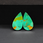 Mohave Mojave turquoise composite pair 22x11x3mm 13.5ct pear cabochon Kingman - photo 3