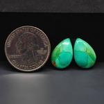 Mohave Mojave turquoise composite pair 15x11x3mm 9.5ct pear cabochon Kingman - photo 1