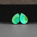 Mohave Mojave turquoise composite pair 15x11x3mm 9.5ct pear cabochon Kingman - photo 3