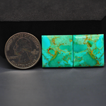 Mohave Mojave turquoise composite pair 21x20x4mm 27ct square cabochon Kingman - photo 1