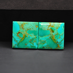 Mohave Mojave turquoise composite pair 21x20x4mm 27ct square cabochon Kingman - photo 2