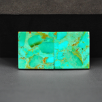 Mohave Mojave turquoise composite pair 21x20x4mm 27ct square cabochon Kingman - photo 3