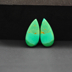 Mohave Mojave turquoise composite pair 20x10x3mm 7ct pear cabochon Kingman - photo 2