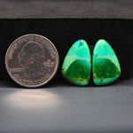 Mohave Mojave turquoise composite pair 21x13x4mm 13.5ct freeform cabochon Kingman - photo 1
