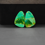 Mohave Mojave turquoise composite pair 21x13x4mm 13.5ct freeform cabochon Kingman - photo 3