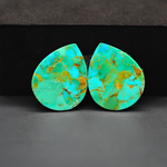 Mohave Mojave turquoise composite pair 25x12x3mm 25ct pear cabochon Kingman - photo 4