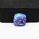 Stabilized Purple Mohave (Mojave) Turquoise Cushion Cabochon 14x15x5mm 9ct - purple with blue Kingman turquoise nuggets and bronze veining - Pedra Gems.