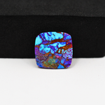 Stabilized Purple Mohave (Mojave) Turquoise Cushion Cabochon 14x15x5mm 9ct - purple with blue Kingman turquoise nuggets and bronze veining - Pedra Gems.