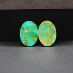 Mohave Mojave turquoise composite pair 21x12x3mm 11.5ct oval cabochon Kingman - photo 3