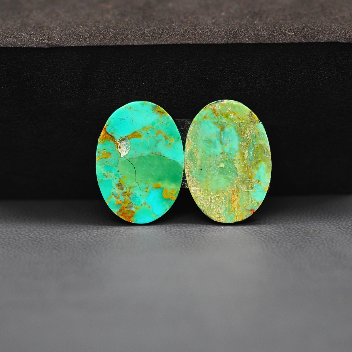 Mohave Mojave turquoise composite pair 21x12x3mm 11.5ct oval cabochon Kingman - photo 3