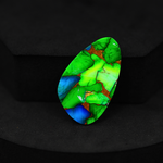 Natural Peacock Dahlia Freeform Cabochon 29x19mm 20ct - Peacock Blue-Green Composite - Pedra Gems