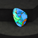 Natural Peacock Dahlia Freeform Cabochon 25x17mm 14.5ct - Peacock Blue-Green Composite - Pedra Gems