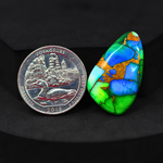 Natural Peacock Dahlia Freeform Cabochon 27x17mm 19.5ct - Peacock Blue-Green Composite - Pedra Gems
