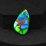 Natural Peacock Dahlia Freeform Cabochon 27x17mm 19.5ct - Peacock Blue-Green Composite - Pedra Gems