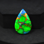 Natural Peacock Dahlia Pear Cabochon 29x20mm 21.5ct - Peacock Blue-Green Composite - Pedra Gems