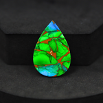 Natural Peacock Dahlia Pear Cabochon 29x20mm 21.5ct - Peacock Blue-Green Composite - Pedra Gems