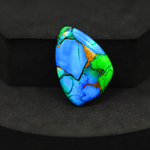 Natural Peacock Dahlia Freeform Cabochon 27x19mm 20ct - Peacock Blue-Green Composite - Pedra Gems