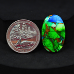 Natural Peacock Dahlia Oval Cabochon 27x17mm 17ct - Peacock Blue-Green Composite - Pedra Gems