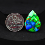 Natural Peacock Dahlia Pear Cabochon 28x21mm 18.5ct - Peacock Blue-Green Composite - Pedra Gems