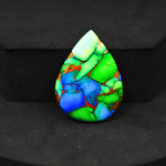 Natural Peacock Dahlia Pear Cabochon 28x21mm 18.5ct - Peacock Blue-Green Composite - Pedra Gems