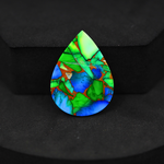 Natural Peacock Dahlia Pear Cabochon 28x21mm 18.5ct - Peacock Blue-Green Composite - Pedra Gems