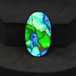 Natural Peacock Dahlia Oval Cabochon 31x18mm 20.5ct - Peacock Blue-Green Composite - Pedra Gems