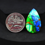 Natural Peacock Dahlia Pear Cabochon 30x19mm 19.5ct - Peacock Blue-Green Composite - Pedra Gems
