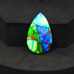 Natural Peacock Dahlia Pear Cabochon 30x19mm 19.5ct - Peacock Blue-Green Composite - Pedra Gems
