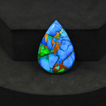 Natural Peacock Dahlia Pear Cabochon 27x19mm 16ct - Peacock Blue-Green Composite - Pedra Gems