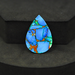 Natural Peacock Dahlia Pear Cabochon 27x19mm 16ct - Peacock Blue-Green Composite - Pedra Gems