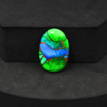 Natural Peacock Dahlia Oval Cabochon 21x14mm 10ct - Peacock Blue-Green Composite - Pedra Gems