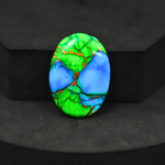 Natural Peacock Dahlia Oval Cabochon 28x20mm 19.5ct - Peacock Blue-Green Composite - Pedra Gems