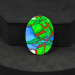 Natural Peacock Dahlia Oval Cabochon 28x20mm 19.5ct - Peacock Blue-Green Composite - Pedra Gems