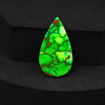 Natural Peacock Dahlia Pear Cabochon 27x16mm 13.5ct - Peacock Blue-Green Composite - Pedra Gems