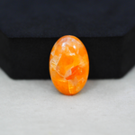 Natural Orange Calcite Oval Cabochon 24x16mm 18ct - warm honey-orange - Pedra Gems.