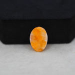 Natural Orange Calcite Oval Cabochon 16x12mm 7.5ct - warm honey-orange - Pedra Gems.