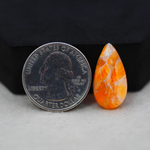 Natural Orange Calcite Pear Cabochon 23x12mm 10.5ct - warm honey-orange - Pedra Gems.