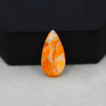 Natural Orange Calcite Pear Cabochon 23x12mm 10.5ct - warm honey-orange - Pedra Gems.