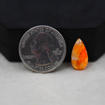 Natural Orange Calcite Pear Cabochon 16x9mm 4ct - warm honey-orange - Pedra Gems.