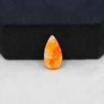 Natural Orange Calcite Pear Cabochon 16x9mm 4ct - warm honey-orange - Pedra Gems.