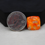 Natural Orange Calcite Square Cabochon 17x16mm 11.5ct - warm honey-orange - Pedra Gems.