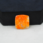 Natural Orange Calcite Square Cabochon 17x16mm 11.5ct - warm honey-orange - Pedra Gems.