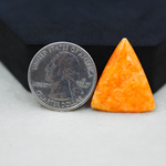 Natural Orange Calcite Trillion Cabochon 26x23mm 15.5ct - warm honey-orange - Pedra Gems.