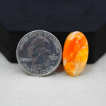 Natural Orange Calcite Oval Cabochon 23x13mm 15ct - warm honey-orange - Pedra Gems.