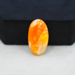 Natural Orange Calcite Oval Cabochon 23x13mm 15ct - warm honey-orange - Pedra Gems.