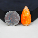 Natural Orange Calcite Pear Cabochon 31x17mm 20.5ct - warm honey-orange - Pedra Gems.