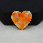 Natural Orange Calcite Heart Cabochon 25x27mm 24ct - warm honey-orange - Pedra Gems.