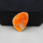 Natural Orange Calcite Trillion Cabochon 23x17mm 14ct - warm honey-orange - Pedra Gems.