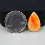 Natural Orange Calcite Pear Cabochon 22x14mm 9ct - warm honey-orange - Pedra Gems.