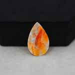 Natural Orange Calcite Pear Cabochon 22x14mm 9ct - warm honey-orange - Pedra Gems.
